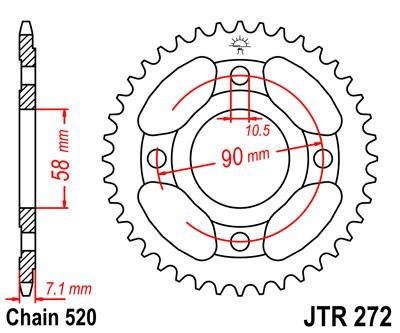 Piese moto - Foaie spate JT JTR 272-31 31T, 520