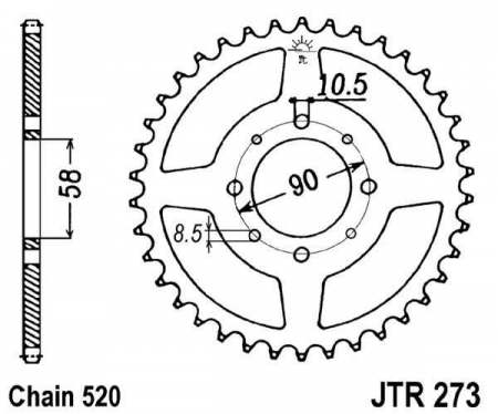 Piese moto - Foaie spate JT JTR 273-42 42T, 520