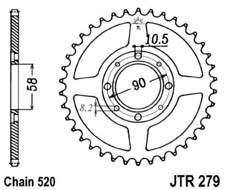 Piese moto - Foaie spate JT JTR 279-31 31T, 520