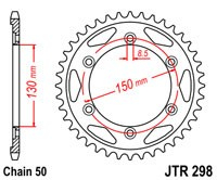 Piese moto - Foaie spate JT JTR 298-40 40T, 530