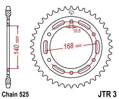 Piese moto - Foaie spate JT JTR 3-41 41T, 525