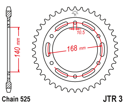 Piese moto - Foaie spate JT JTR 3-47 47T, 525
