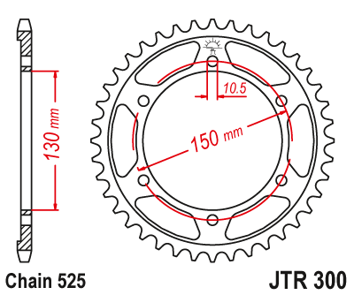 Piese moto - Foaie spate JT JTR 300-48 48T, 525