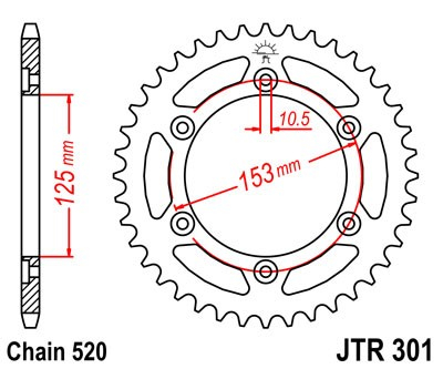 Piese moto - Foaie spate JT JTR 301-40 40T, 520