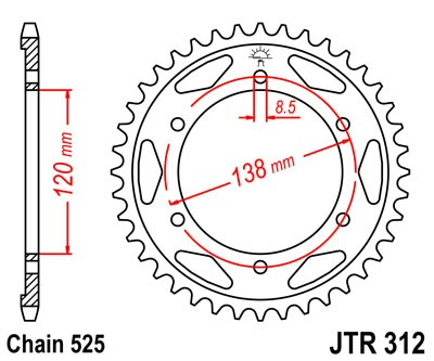 Piese moto - Foaie spate JT JTR 312-40 40T, 525