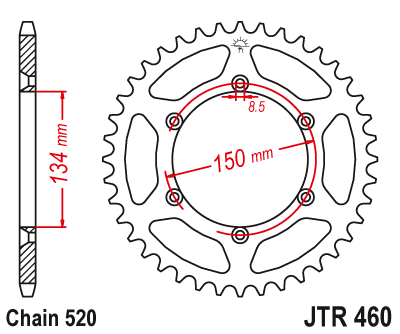 Piese moto - Foaie spate JT JTR 460-47 47T, 520