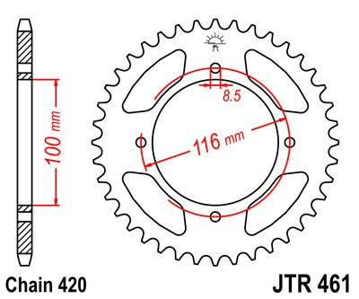 Piese moto - Foaie spate JT JTR 461-49 49T, 420