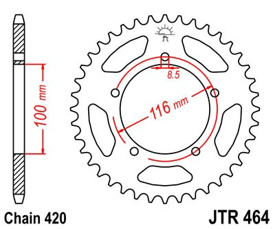 Piese moto - Foaie spate JT JTR 464-44 44T, 420