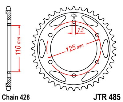 Piese moto - Foaie spate JT JTR 485-46 46T, 428