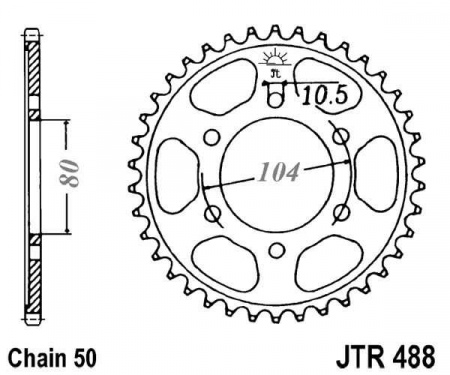 Piese moto - Foaie spate JT JTR 488-41 41T, 530