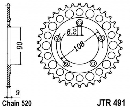 Piese moto - Foaie spate JT JTR 491-38 38T, 520