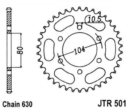 Piese moto - Foaie spate JT JTR 501-38 38T, 630