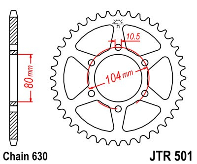 Foaie spate JT JTR 501-46 46T, 630 [1]