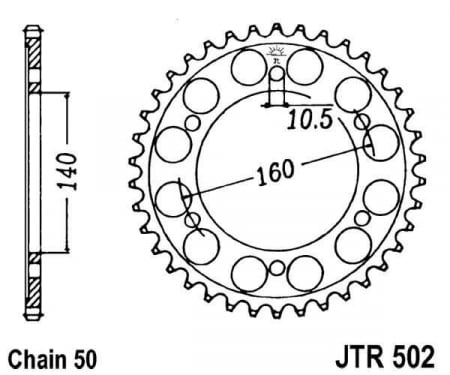 Piese moto - Foaie spate JT JTR 502-49 49T, 530