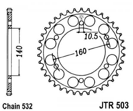 Piese moto - Foaie spate JT JTR 503-45 45T, 532