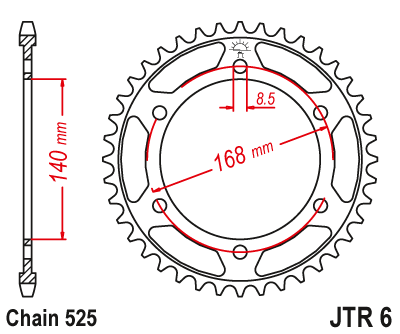 Piese moto - Foaie spate JT JTR 6-47 47T, 525