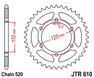 Piese moto - Foaie spate JT JTR 610-51 51T, 520