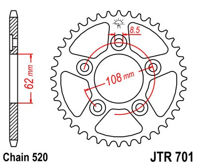 Piese moto - Foaie spate JT JTR 701-38 38T, 520