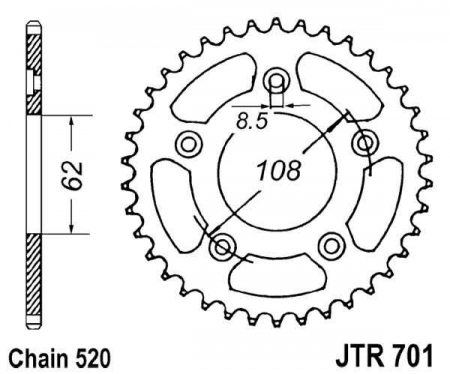 Piese moto - Foaie spate JT JTR 701-41 41T, 520
