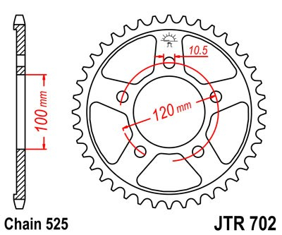 Piese moto - Foaie spate JT JTR 702-40 40T, 525