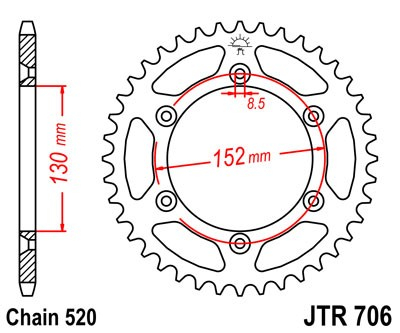 Piese moto - Foaie spate JT JTR 706-48 48T, 520