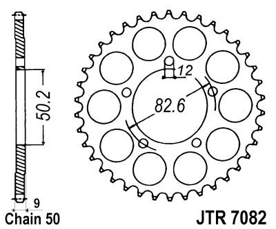 Piese moto - Foaie spate JT JTR 7082-48 48T, 530