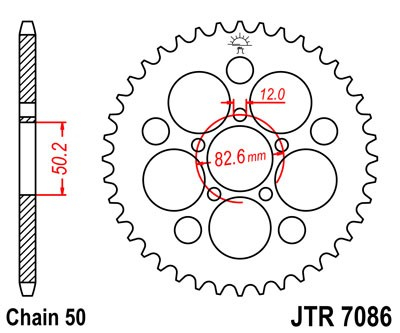Piese moto - Foaie spate JT JTR 7086-48Z 48T, 530
