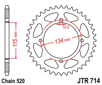 Piese moto - Foaie spate JT JTR 714-50 50T, 520