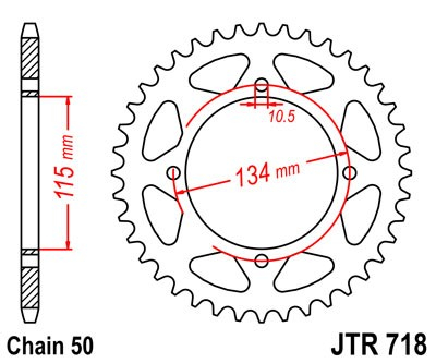 Piese moto - Foaie spate JT JTR 718-44 44T, 530