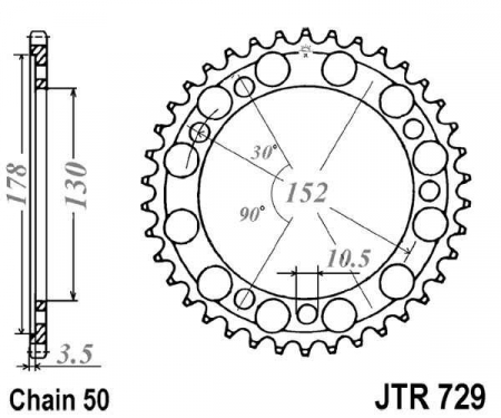Piese moto - Foaie spate JT JTR 729-46 46T, 530
