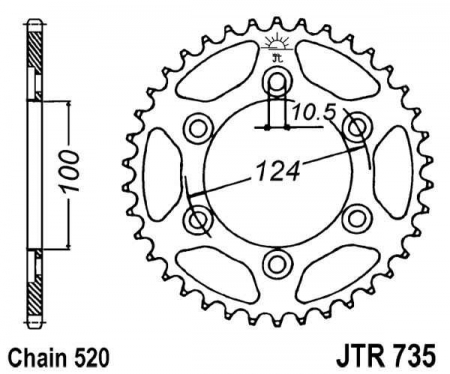 Piese moto - Foaie spate JT JTR 735-46 46T, 520
