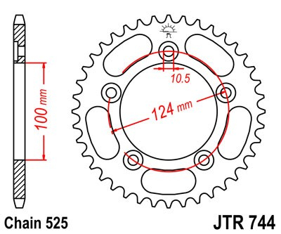 Piese moto - Foaie spate JT JTR 744-36 36T, 525