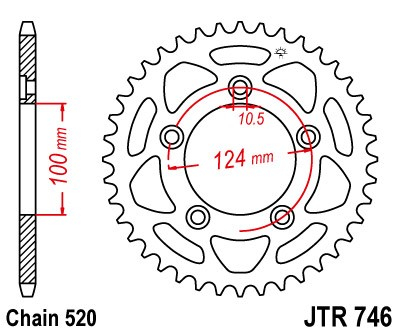 Piese moto - Foaie spate JT JTR 746-46 46T, 520
