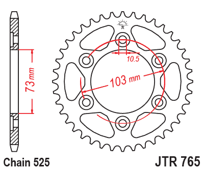 Piese moto - Foaie spate JT JTR 765-43 43T, 525