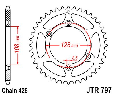 Piese moto - Foaie spate JT JTR 797-57 57T, 428