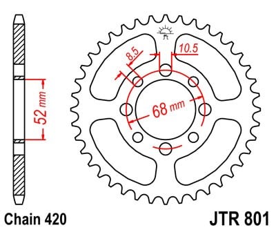 Piese moto - Foaie spate JT JTR 801-37 37T, 420