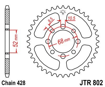 Piese moto - Foaie spate JT JTR 802-34 34T, 428