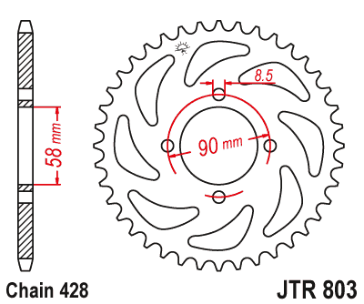 Piese moto - Foaie spate JT JTR 803-45 45T, 428