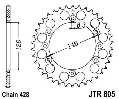 Piese moto - Foaie spate JT JTR 805-50 50T, 428