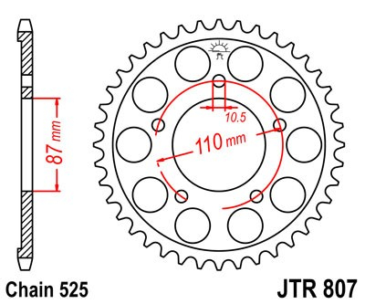 Piese moto - Foaie spate JT JTR 807-48 48T, 525
