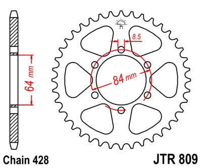 Piese moto - Foaie spate JT JTR 809-47 47T, 428