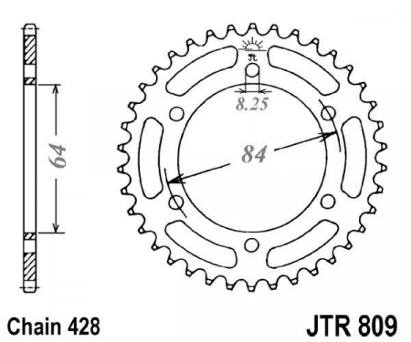Piese moto - Foaie spate JT JTR 809-53 53T, 428