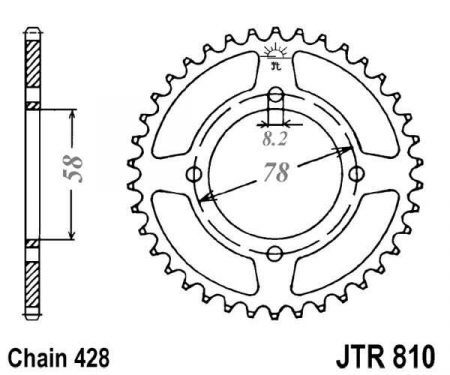Piese moto - Foaie spate JT JTR 810-41 41T, 428