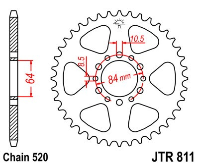 Piese moto - Foaie spate JT JTR 811-45 45T, 520