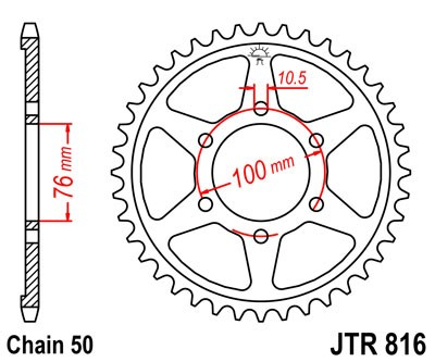 Piese moto - Foaie spate JT JTR 816-48 48T, 530