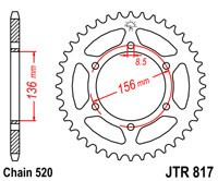 Piese moto - Foaie spate JT JTR 817-46 46T, 520