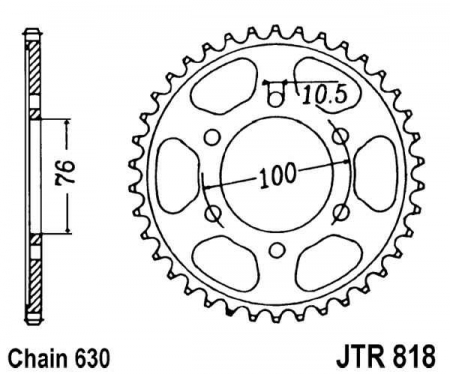 Piese moto - Foaie spate JT JTR 818-41 41T, 630