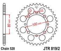 Piese moto - Foaie spate JT JTR 819/2-41 41T, 520