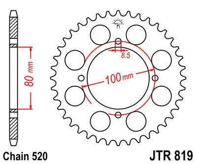 Piese moto - Foaie spate JT JTR 819-37 37T, 520