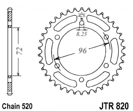 Piese moto - Foaie spate JT JTR 820-42 42T, 520